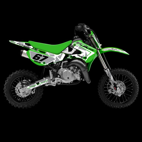 KX 65 2000 - 2025 Kawasaki Full Graphics Kit - Urban Camo Smoke