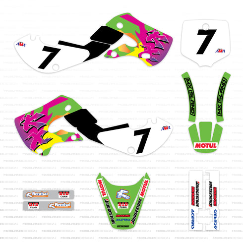 KX 65 2000 - 2025 Kawasaki Full Graphics Kit - KX Retro Classics