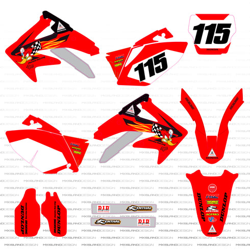 Woody Black/Red 2005–2007 Honda CRF450R Full Graphics Kit