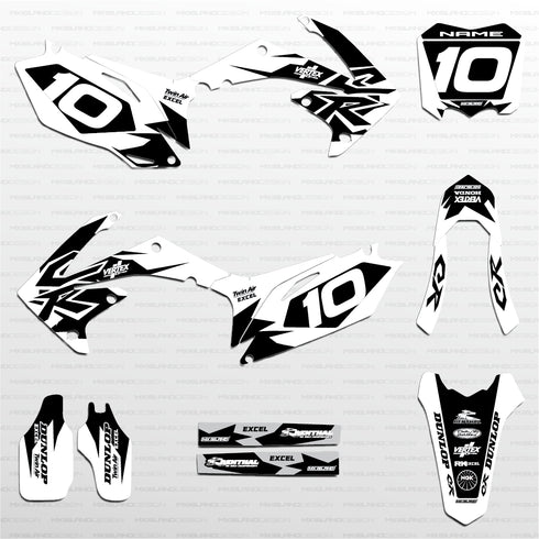 Factory CR: WHITE/BLACK Honda Full Graphics Kit