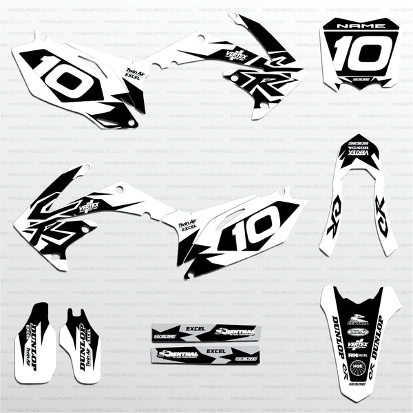 Factory CR: WHITE/BLACK Honda Full Graphics Kit