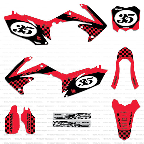 Honda CRF450R Podium Graphics Kit (2009-2012) – red & Black Color Scheme