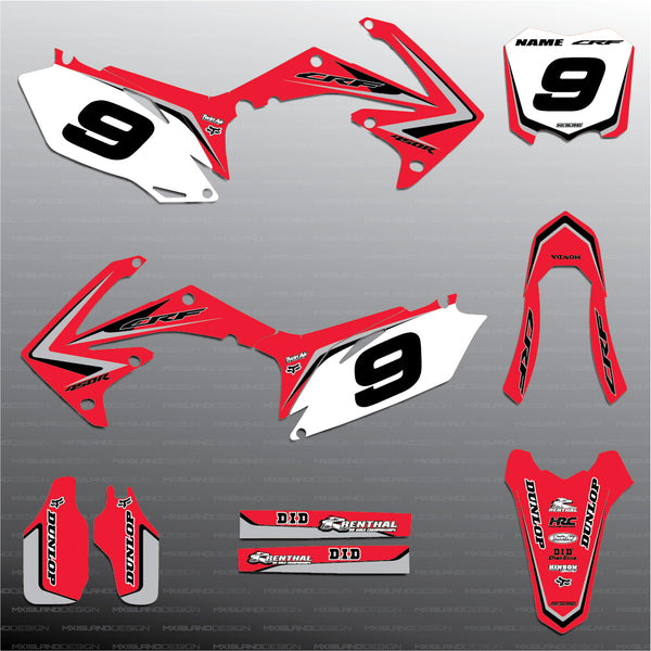 Revival: RED/GREY/BLACK Honda Full Graphics Kit