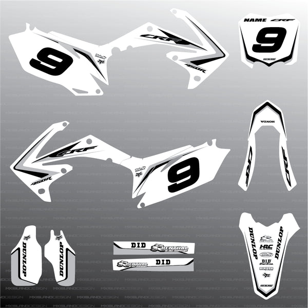Revival: WHITE/GREY/BLACK Honda Full Graphics Kit