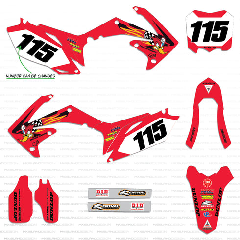 Woody Black/Red 2009-2012 Honda CRF450R Full Graphics Kit