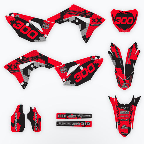 Venom Red/Grey Honda Full Graphics Kit