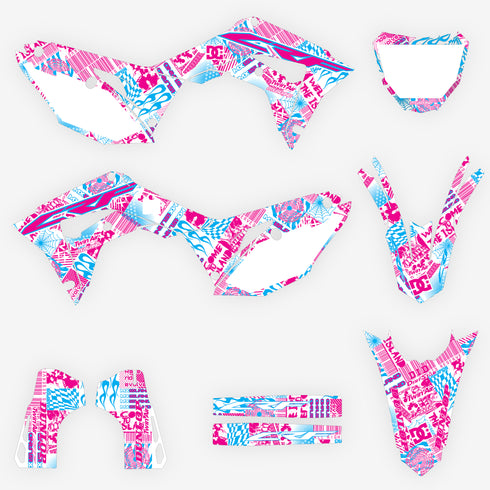 Night Rider Magenta/Cyan White Honda Full Graphics Kit
