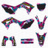 NIGHT RIDER: MAGENTA/CYAN (NEGRO) Kit de gráficos completo Honda