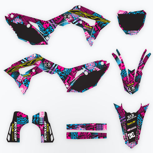 Night Rider Magenta/Cyan (Black) Honda Full Graphics Kit