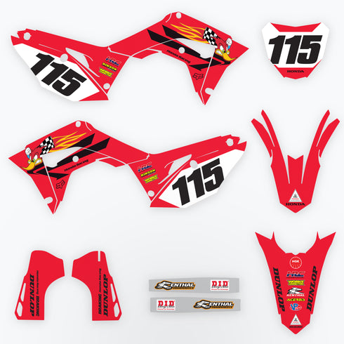 Woody Black/Red Honda Full Graphics Kit