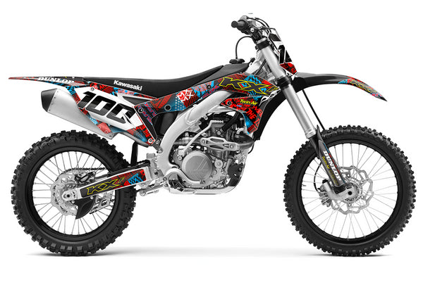 NIGHT RIDER: RED/CYAN Kawasaki Full Graphics Kit