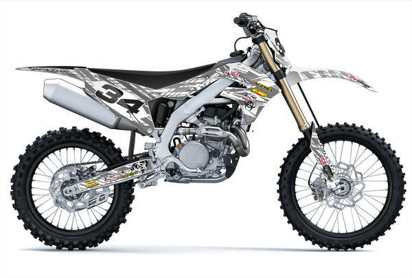 ISLAND STRIKE: WHITE/GREY Kawasaki Full Graphics Kit