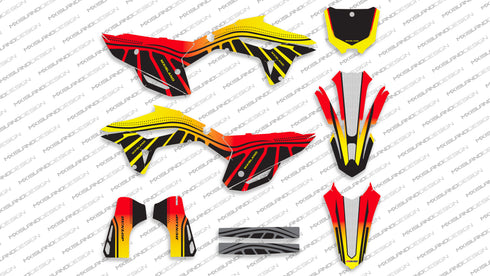 Angel Heart: Kit de gráficos completo Honda NEGRO/GRIS CLARO