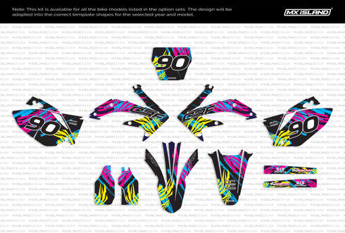 Angel Heart: Kit de gráficos completo Honda NEGRO/GRIS CLARO