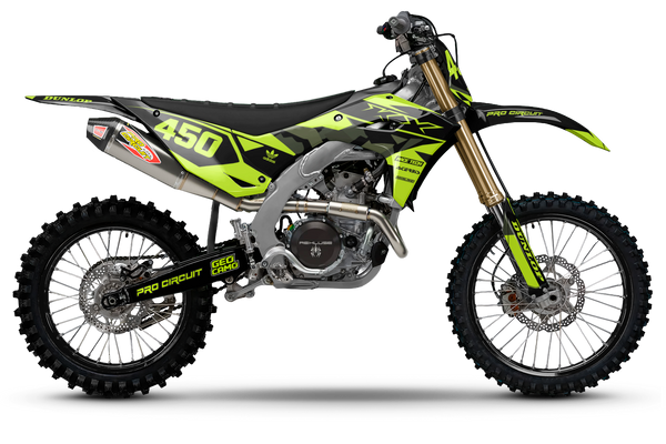 Geo Camo Highlighter Yellow Kawasaki Full Graphics Kit