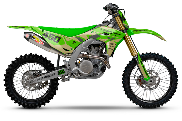 Geo Camo Green/Tan Kawasaki Full Graphics Kit