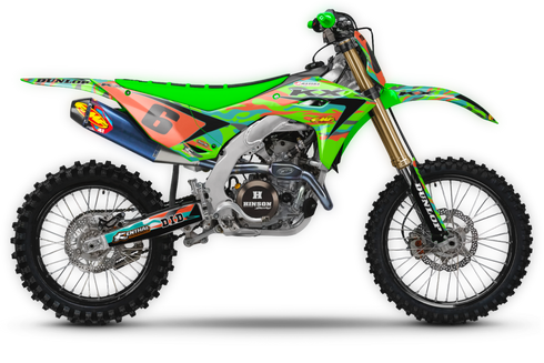 JET FIGHTER: Kit de gráficos completo Kawasaki VERDE AZUL/GRIS