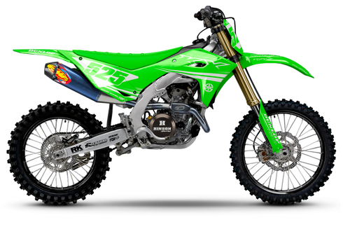 Velocity White/Green Kawasaki Full Graphics Kit