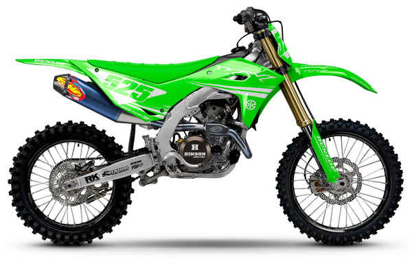 Velocity White/Green Kawasaki Full Graphics Kit