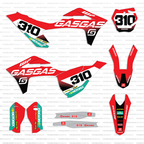 FACTORY 24: RED/BLACK GasGas Full Graphics kit