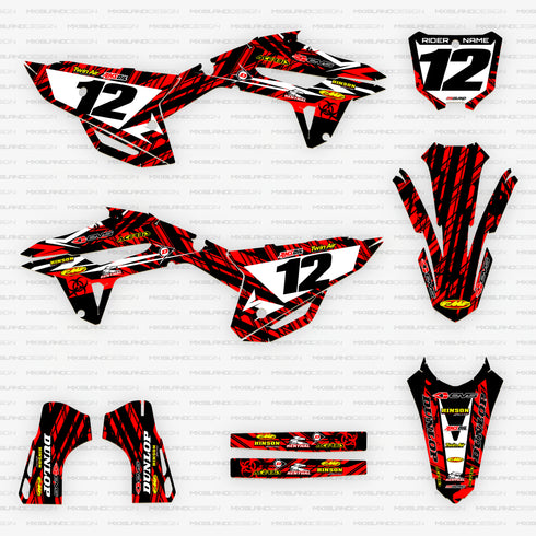 Island Strike Black/Red Honda Full Graphics Kit