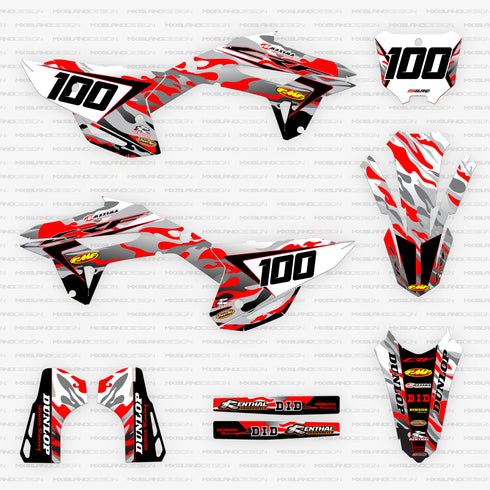 Jet Fighter Camo Red/Grey Honda Full Graphics Kit