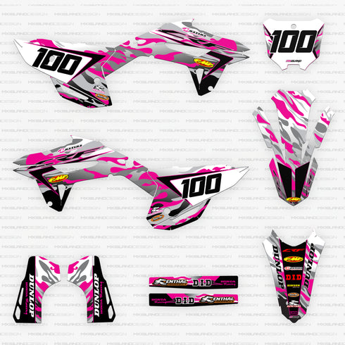 JET FIGHTER: Kit de gráficos completo Honda MAGENTA/GRIS