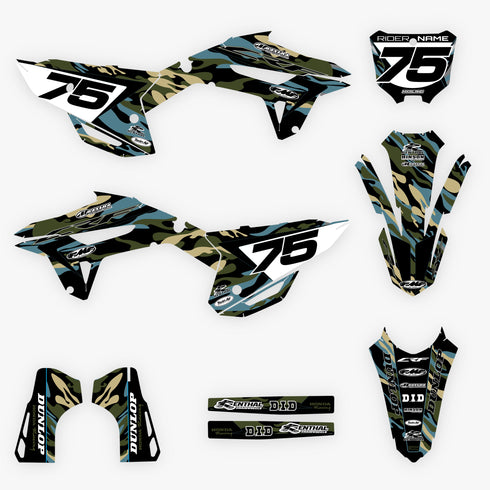 Liberty Recon Dark Olive/Dusty Blue Honda Full Graphics Kit