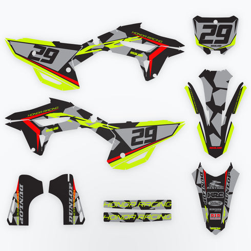 Urban Camo Red/Highlighter Yellow Honda Full Graphics Kit