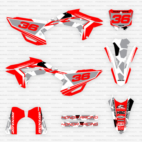 Urban Camo: Kit de gráficos completo Honda rojo/gris