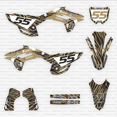 Zebra Camo Charcoal/Tan Honda Full Graphics Kit