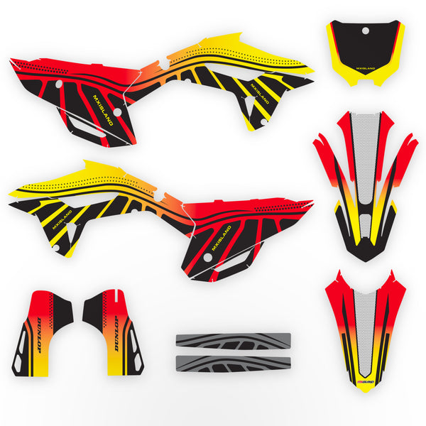 Angel Heart: Kit de gráficos completo Honda NEGRO/GRIS CLARO