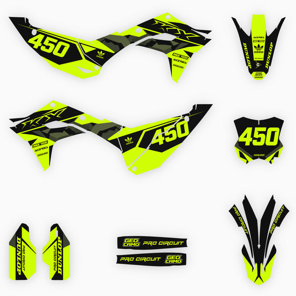 ISLAND STRIKE: Kit de gráficos completo Kawasaki BLANCO/GRIS
