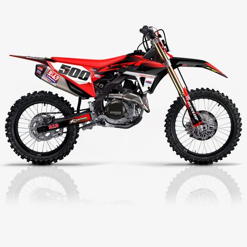 FACTORY RIDER: Kit de gráficos completo Honda NEGRO/ROJO