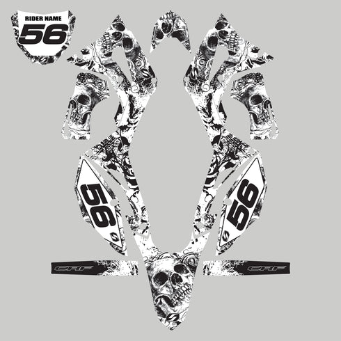 BONECRUSHER: BLACK/WHITE GasGas Full Graphics kit