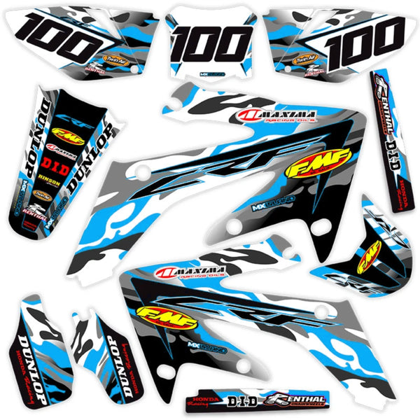 Jet Fighter Camo: Sky Blue/Grey Honda Full Graphics Kit