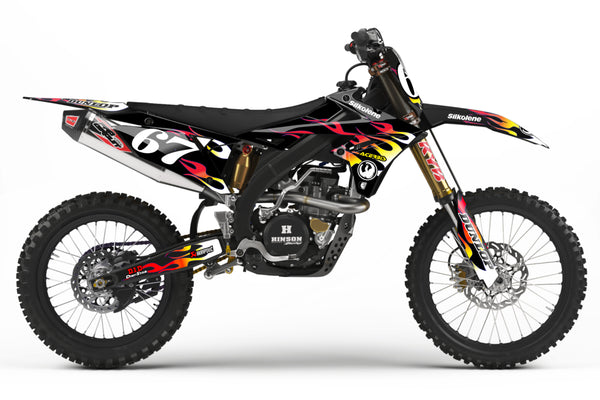 FLAME: BLACK/GRADIENT RED Suzuki Full Graphics kit