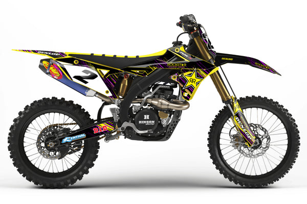 ROCKSTAR: YELLOW/PURPLE Suzuki Full Graphics kit