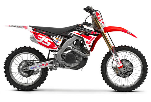 S-ONE: Kit de gráficos completo Honda BLANCO/ROJO