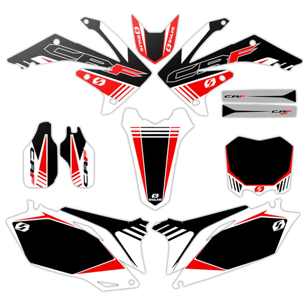 S-One: White/Red Honda Full Graphics Kit