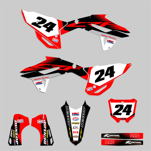 Factory Rider Black/Red Honda Full Graphics Kit