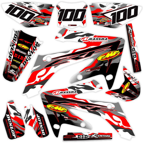 Jet Fighter Camo: Red/Grey Honda Full Graphics Kit