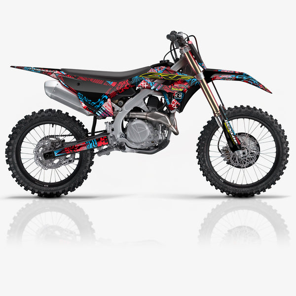 Night Rider Red/Cyan Black Honda Full Graphics Kit