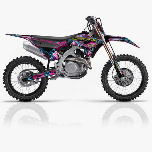NIGHT RIDER: MAGENTA/CYAN (NEGRO) Kit de gráficos completo Honda