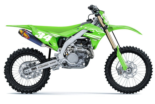 VELOCIDAD: VERDE/BLANCO Kit de gráficos completo Kawasaki