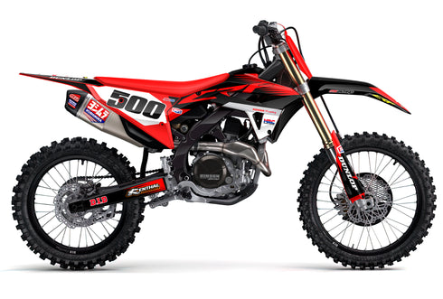 FACTORY RIDER: BLACK/RED Honda Full Graphics Kit