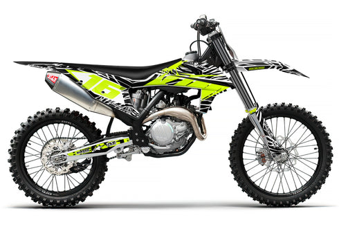 Mx Island BEAST MODE: TOXIC GREEN/BLACK Full Graphics Kit — fits KTM®