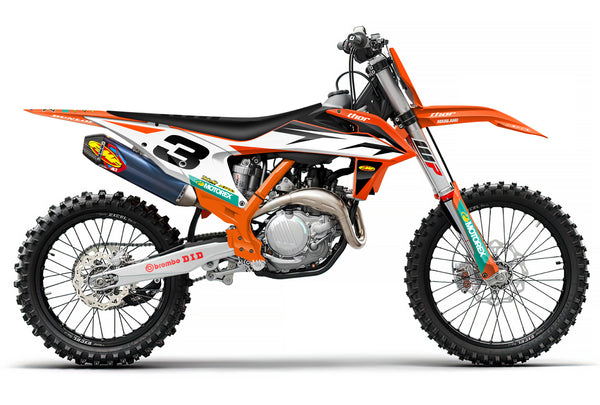 Mx Island HORIZON: BLACK/ORANGE Full Graphics Kit — fits KTM®