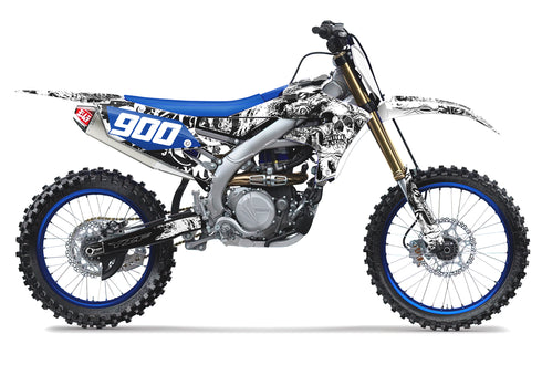 BONECRUSHER: WHITE/BLACK Yamaha Full Graphics kit