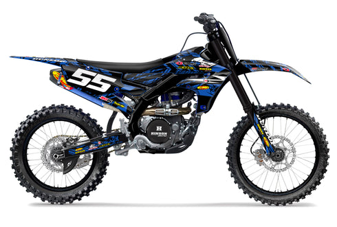 ISLAND STRIKE: BLACK/BLUE Yamaha Full Graphics kit